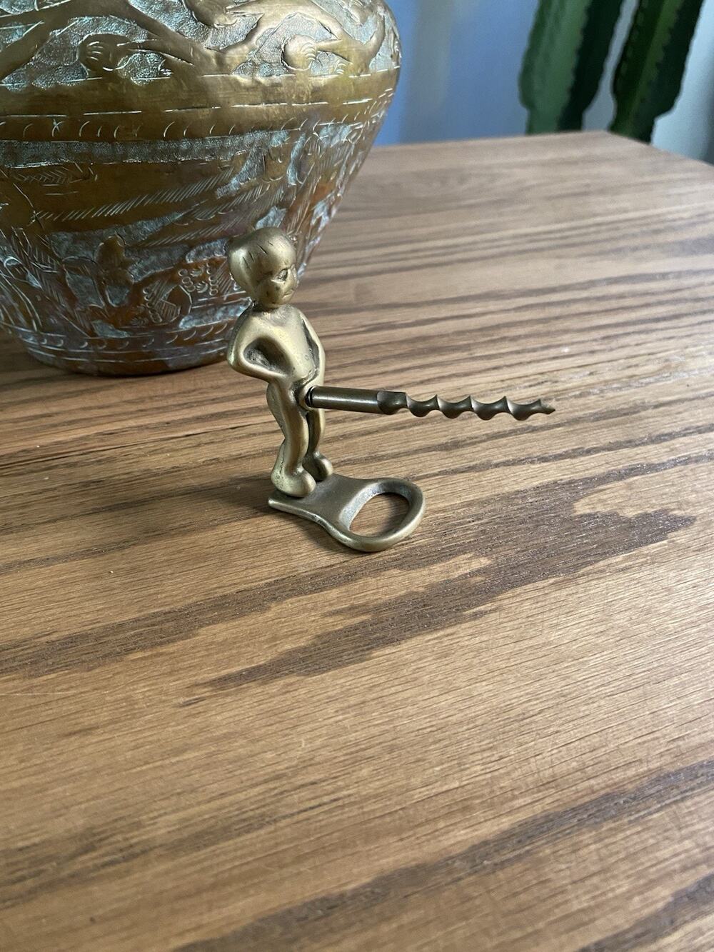 Vintage Brass Corkscrew Bruxelles Brass Man Novelty Corkscrew